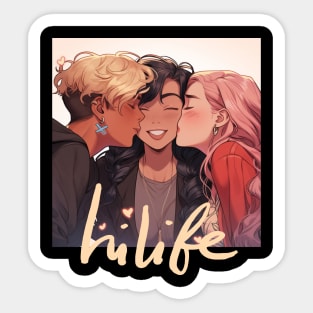 Poly kisses Sticker